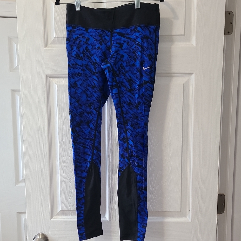 Nike Running Dri Fit Blue and Black Leggings